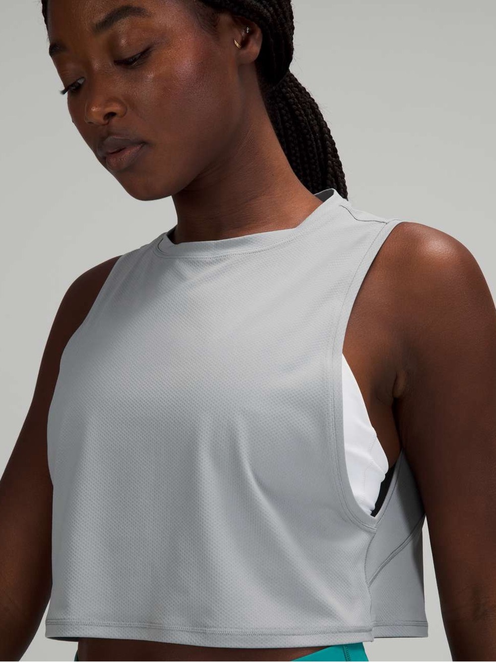 Lululemon Muscle Love Gray Women's Cropped Tank Top Size 6